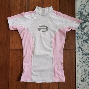 Pinnacle Size S Pink Silver Swim Rashguard